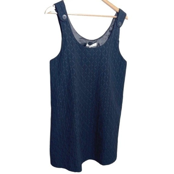 Mango MNG NWT Black Quilted Pinafore Mini Dress Pockets 439Sally Womens Size M - Picture 2 of 8